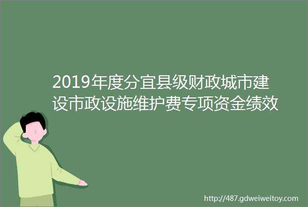 2019年度分宜县级财政城市建设市政设施维护费专项资金绩效